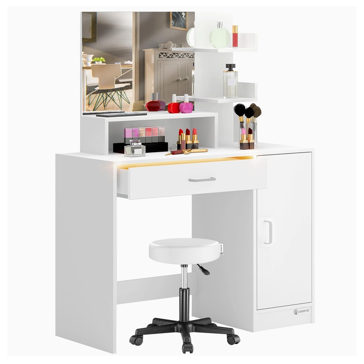 Toaletní stolek se stoličkou JOCELYN bílá 1