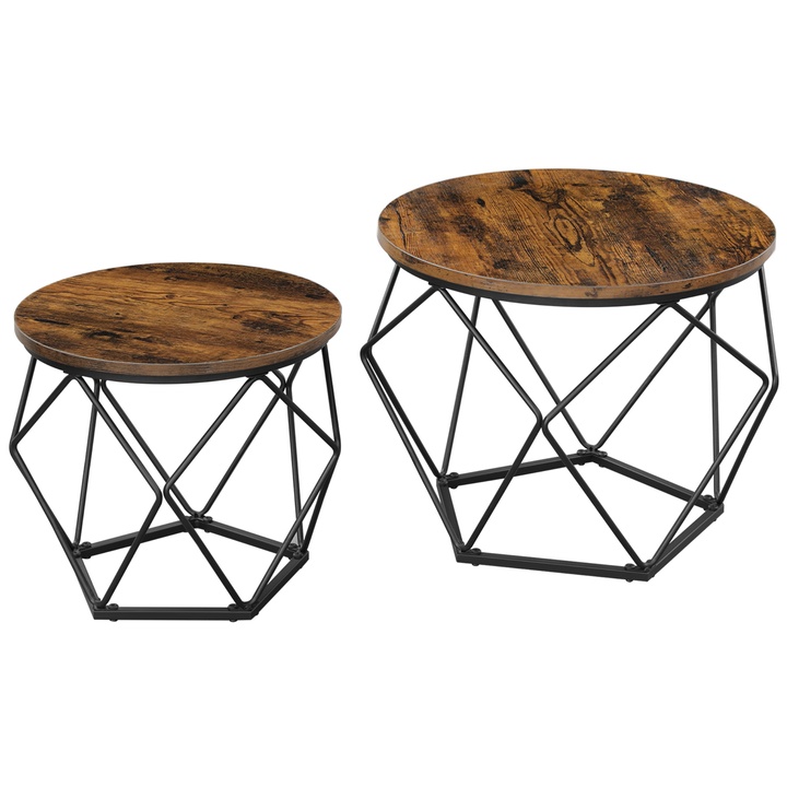 Set konferenčních stolků JOEN černá/hnědá, 2ks 1