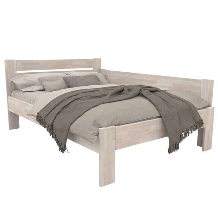 Rohová postel JOHANA pravá, buk/bílá, 120x200 cm 1