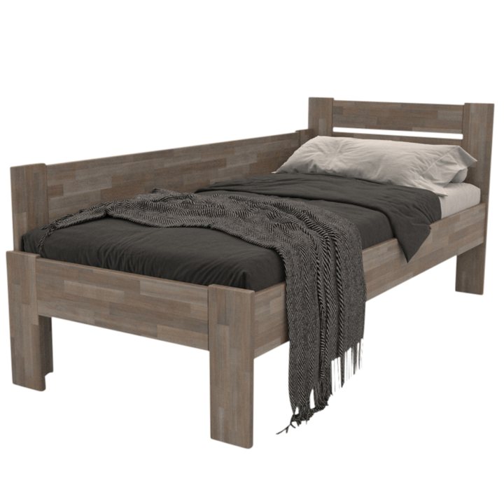 Rohová postel JOHANA levá, buk/šedá, 90x200 cm 1