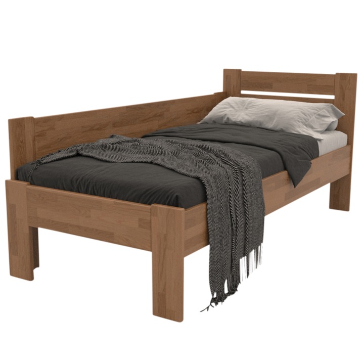 Rohová postel JOHANA levá, dub/světlý ořech, 90x200 cm 1