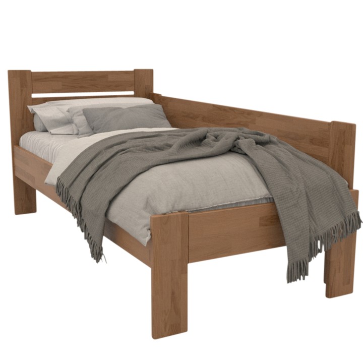 Rohová postel JOHANA pravá, dub/světlý ořech, 100x200 cm 1