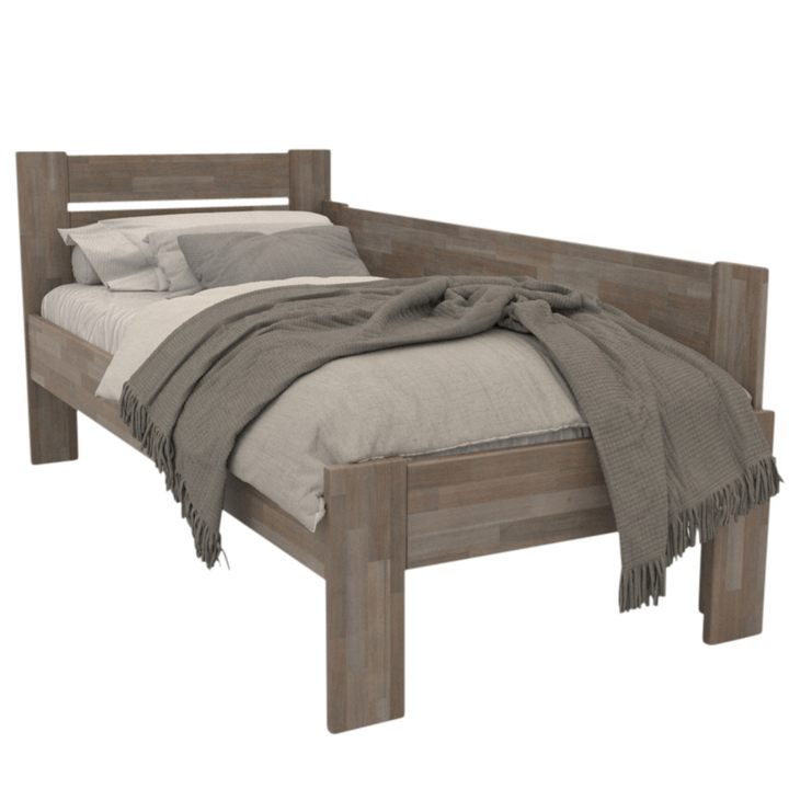 Rohová postel JOHANA pravá, buk/šedá, 100x200 cm 1