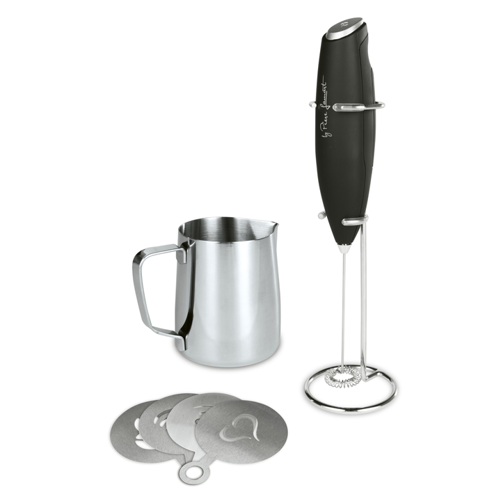 Napěňovač mléka s doplňky KAFFE LAMART stříbrná/černá 1