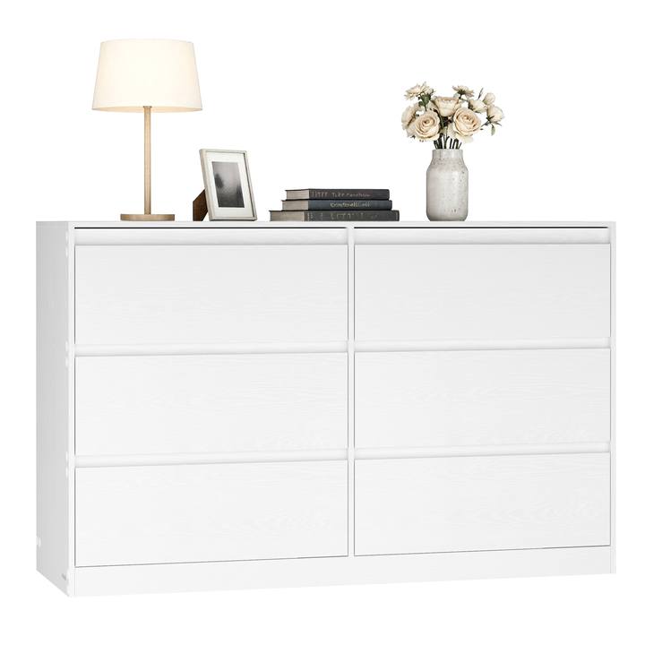 Sconto Komoda KAILYN bílá, 6 zásuvek