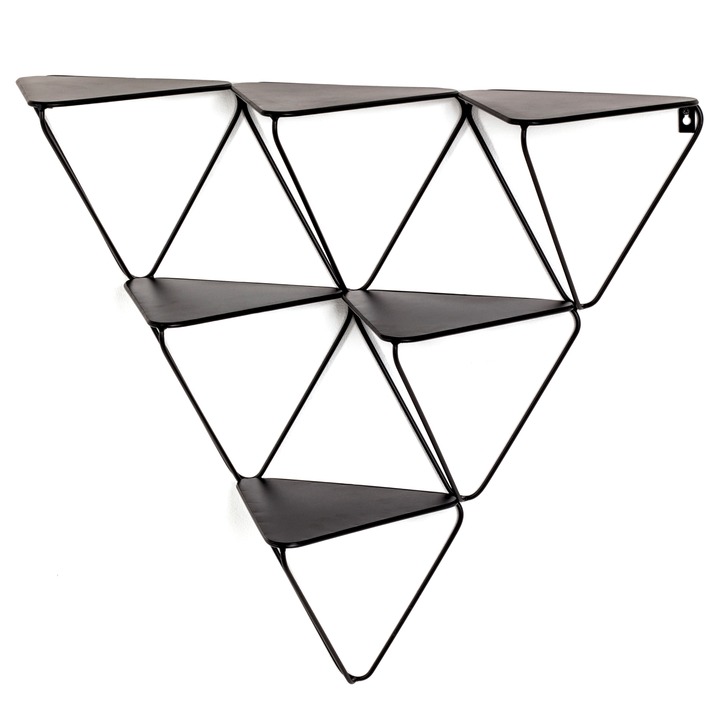 Nástěnný regál KARSEN černá, šířka 72 cm 1