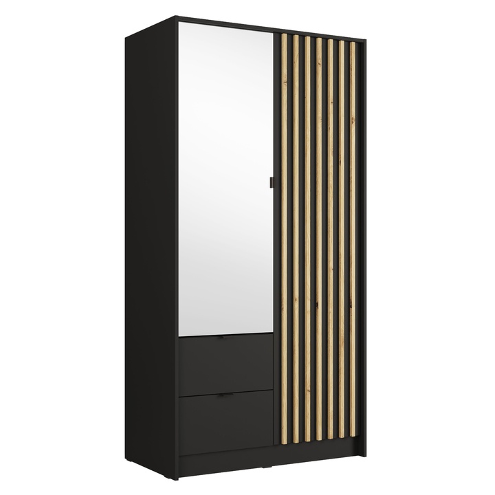 Sconto Šatní skříň KATANIA 1 černá/dub artisan