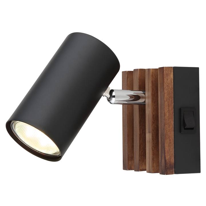 Sconto Bodové svítidlo KAYDEN 1 černá/tmavé dřevo
