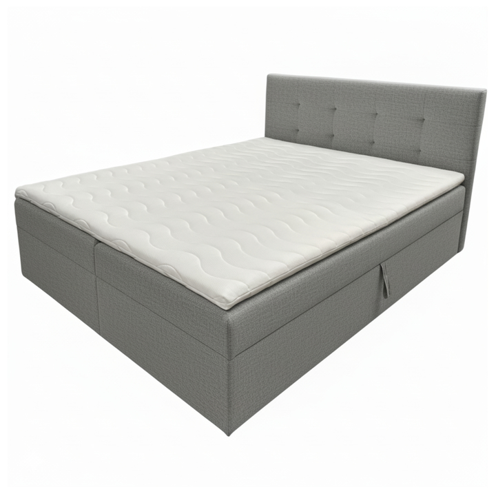 Sconto Postel s matrací a topperem KENNEDY šedá, 180x200 cm