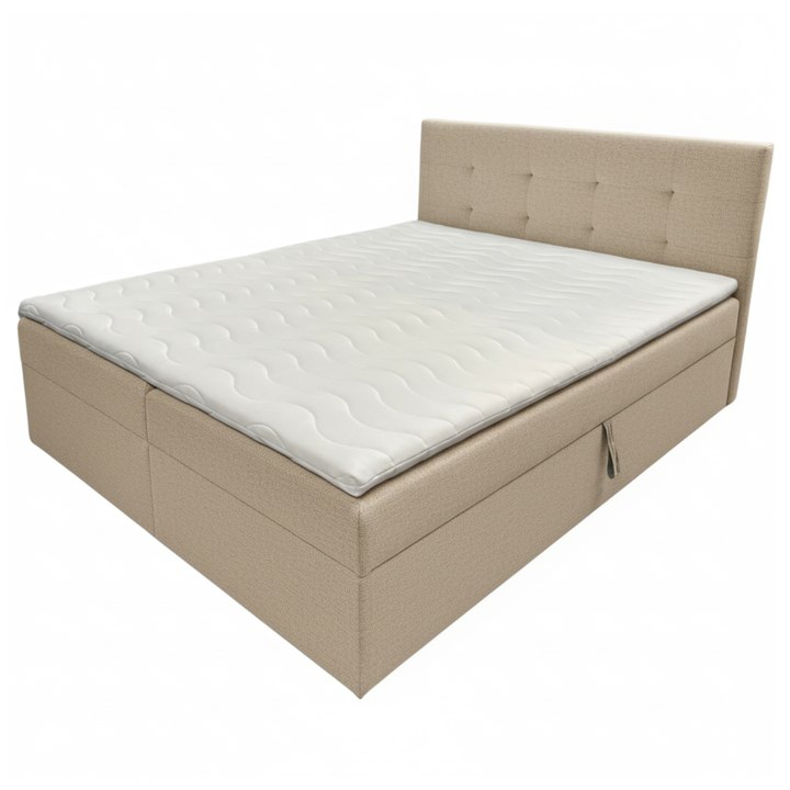 Sconto Postel s matrací a topperem KENNEDY béžová, 160x200 cm