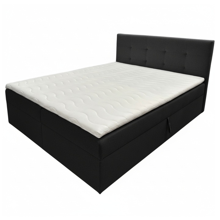 Sconto Postel s matrací a topperem KENNEDY antracitová, 160x200 cm