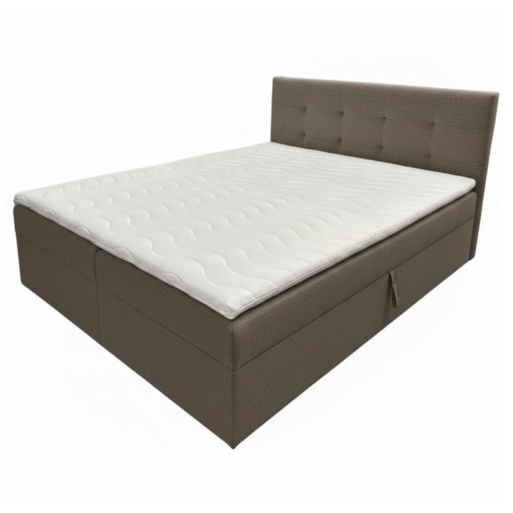 Sconto Postel s matrací a topperem KENNEDY šedohnědá, 160x200 cm