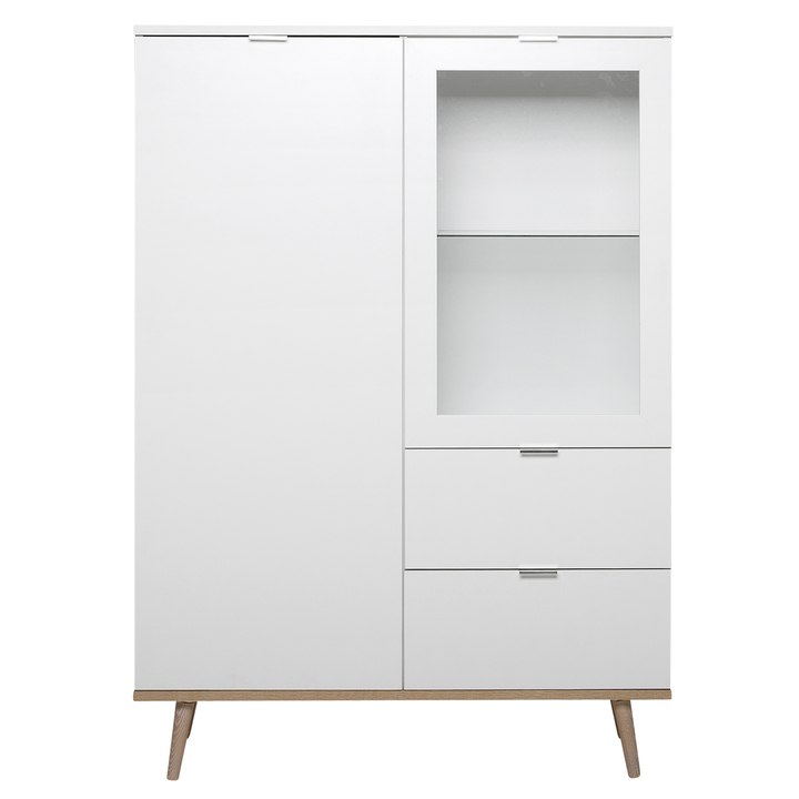 Vitrína  KEVEN 53 dub sonoma/bílá 1