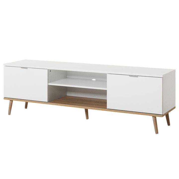 Sconto TV stolek KEVEN 55 dub sonoma/bílá
