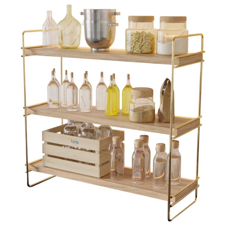 Sconto Regál KITA 2 hnědá/zlatá