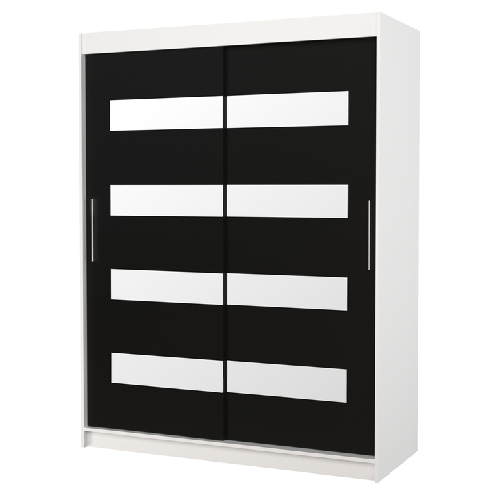 Šatní skříň KLOE bílá/černá 1