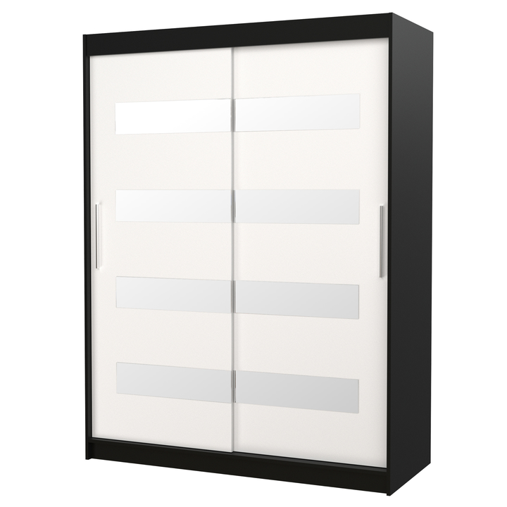 Šatní skříň KLOE černá/bílá 1