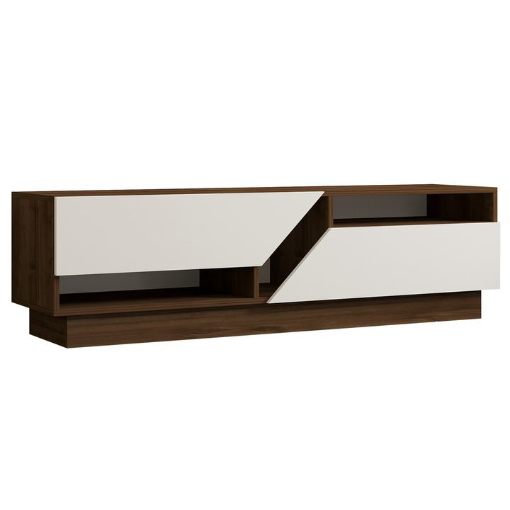 TV komoda KORA bílá/ořech 1