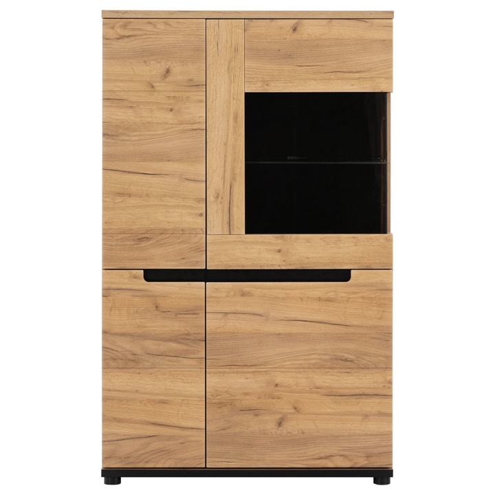 Sconto Vitrína KOVAN PR5 dub craft zlatý/černá