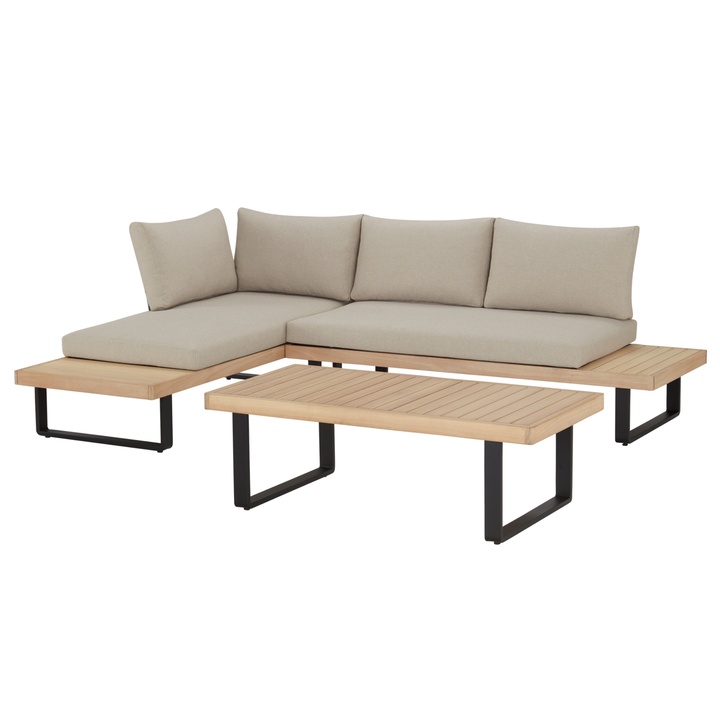 Sconto Zahradní set KRÉTA antracitová/eukalyptus