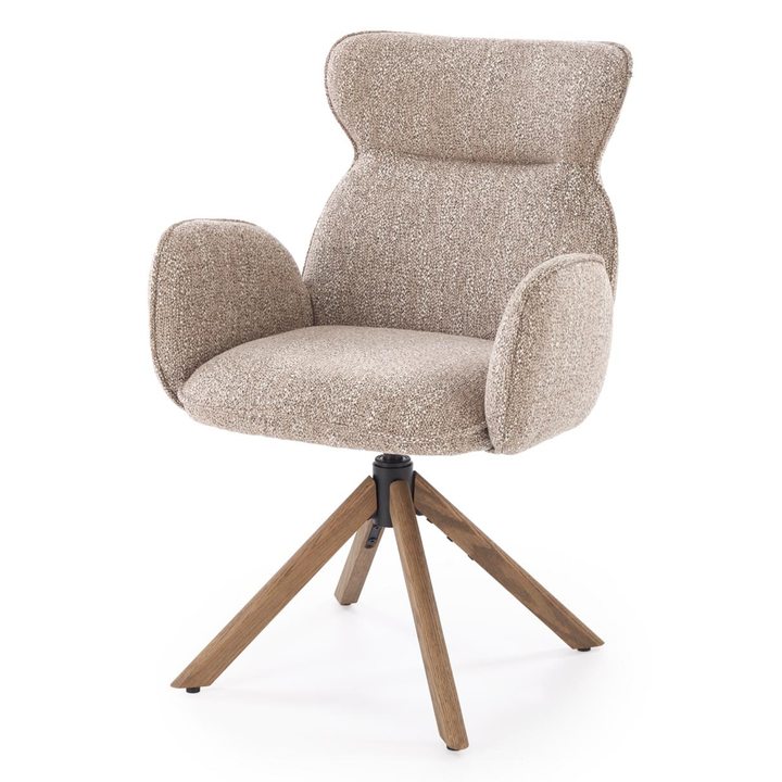 Sconto Jídelní židle KS-585 tmavě béžová/světlý ořech