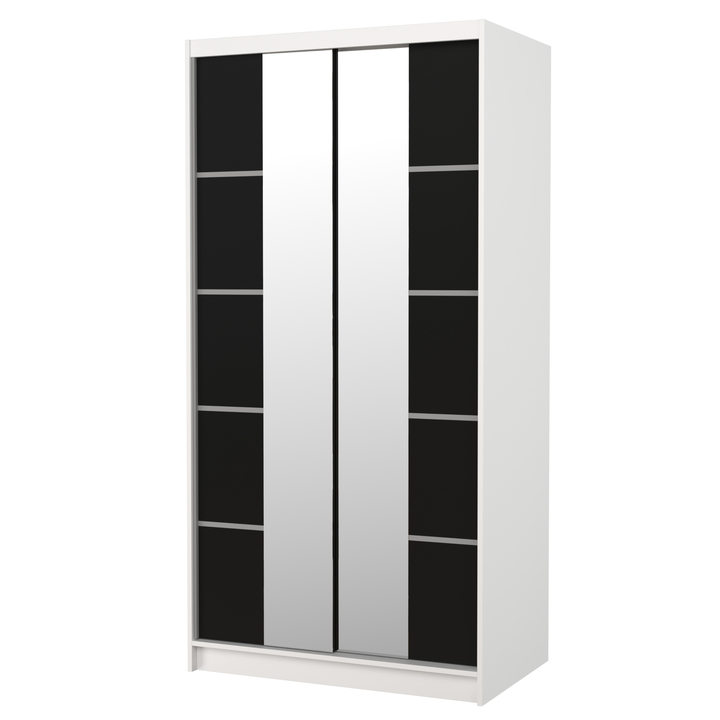 Šatní skříň KSAVERA bílá/černá 1
