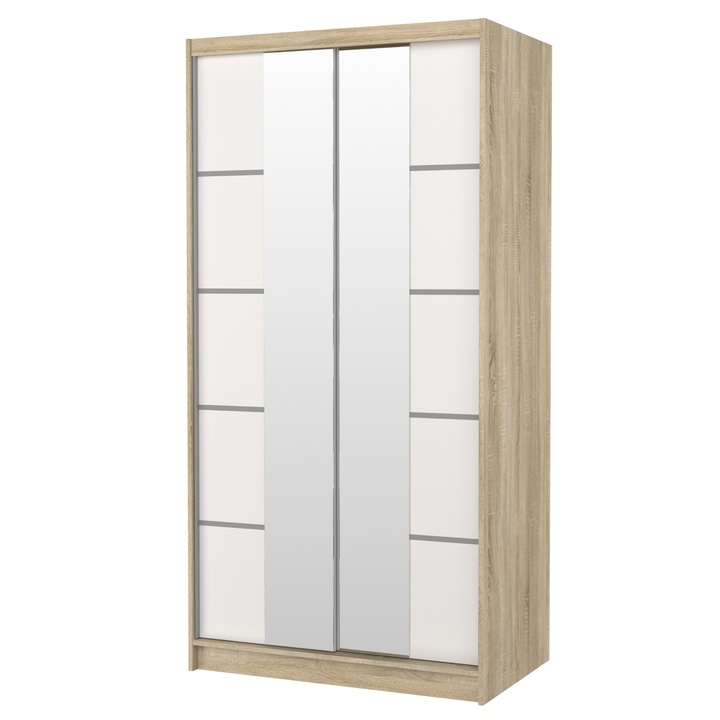 Šatní skříň KSAVERA dub sonoma/bílá 1