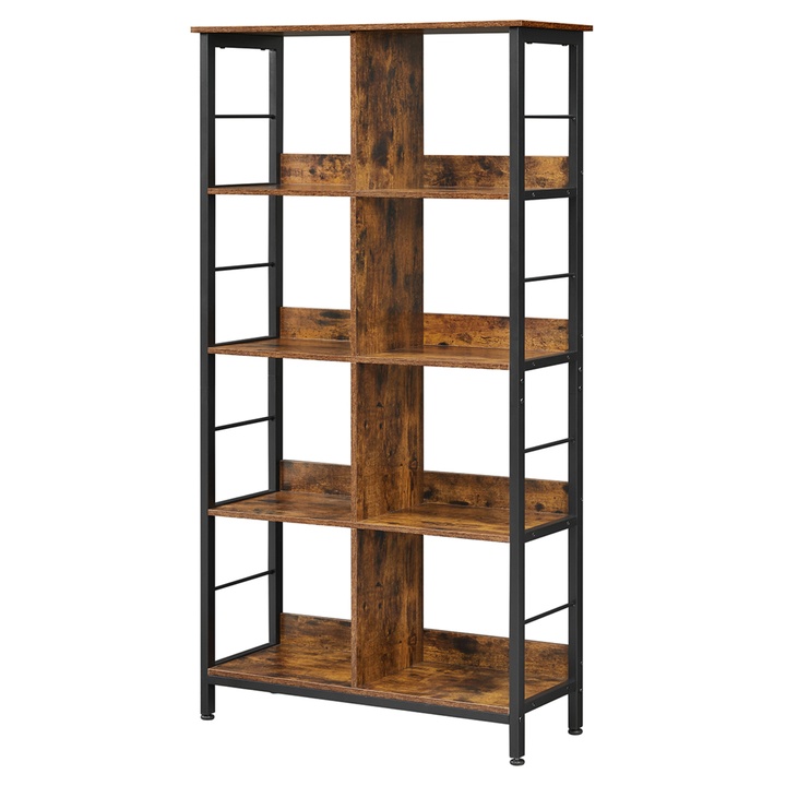 Regál LADDER 1 rustikální hnědá/černá 1