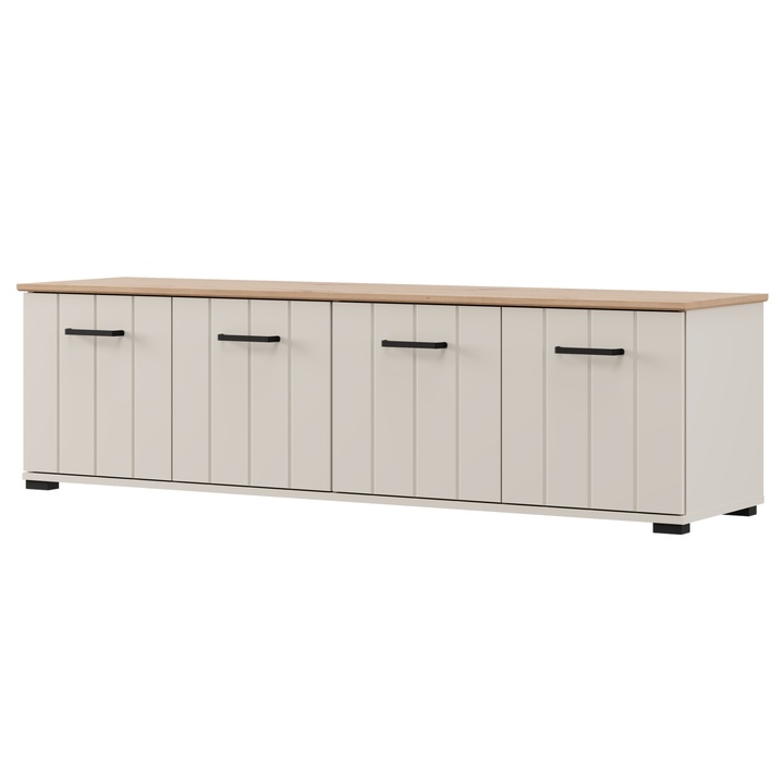 TV komoda LAMBETH 4D kašmírová/dub artisan 1