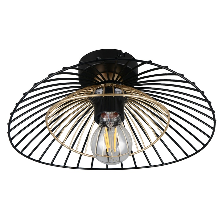 Sconto Stropní svítidlo LAURIS černá/zlatá