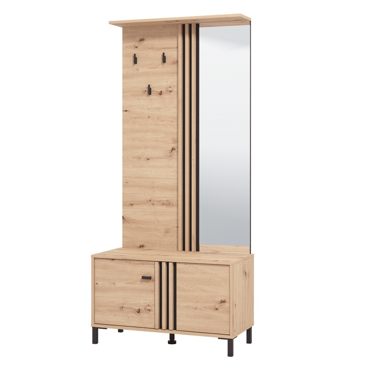 Předsíňová stěna LAVAL dub artisan/černá 1