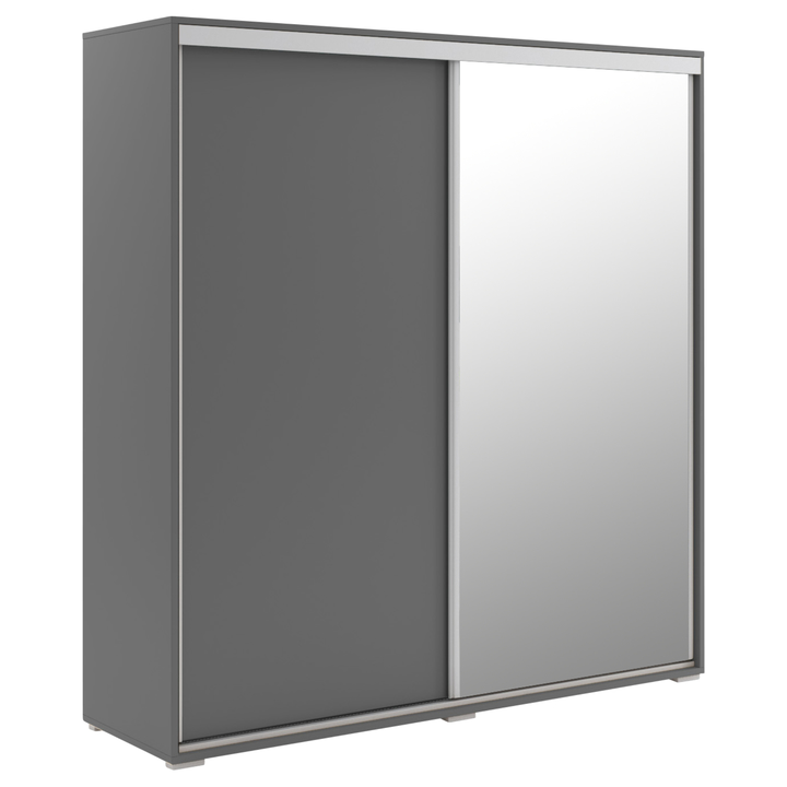 Sconto Šatní skříň  LAYS 6 grafitová, šířka 200 cm, výška 215 cm