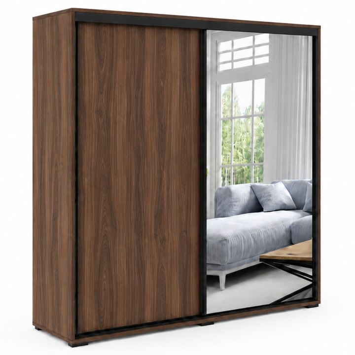 Šatní skříň  LAYS 6 dub catania/černá, šířka 230 cm, výška 215 cm 1