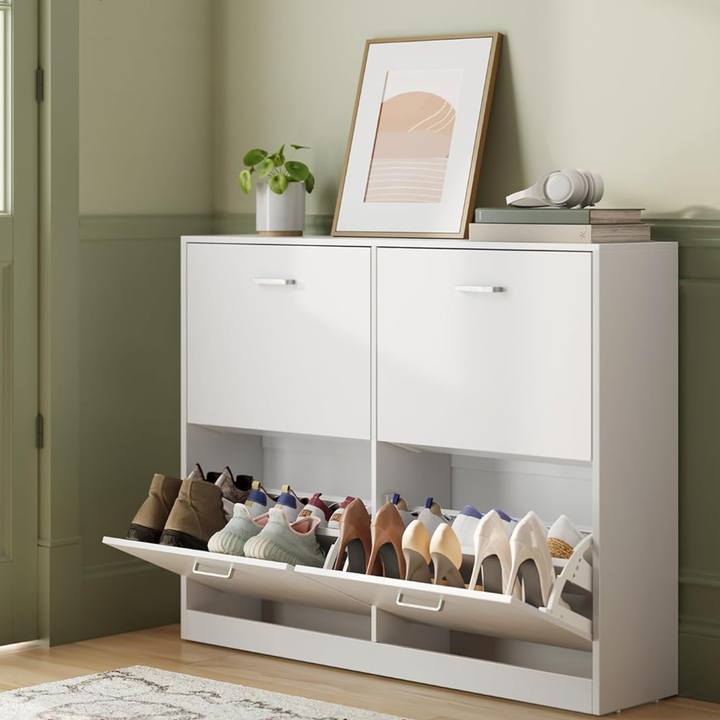 Výklopný botník LECO bílá 1