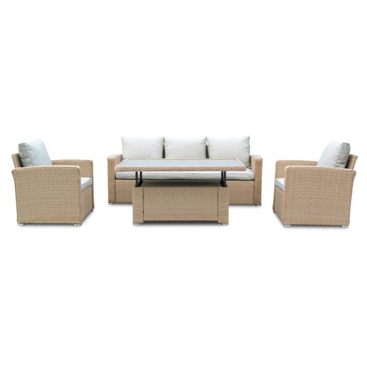 Zahradní set LETHA hnědá/krémová 1