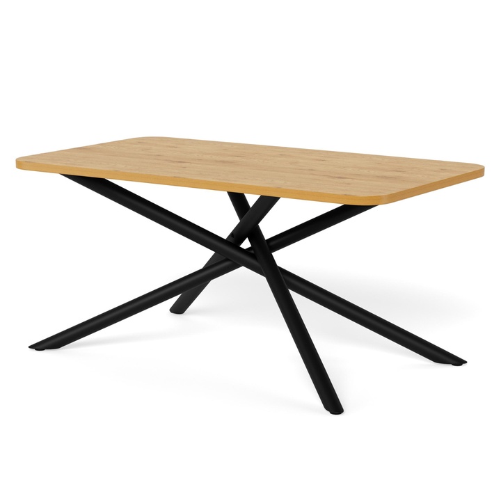 Sconto Jídelní stůl LEVANTO přírodní/matná černá