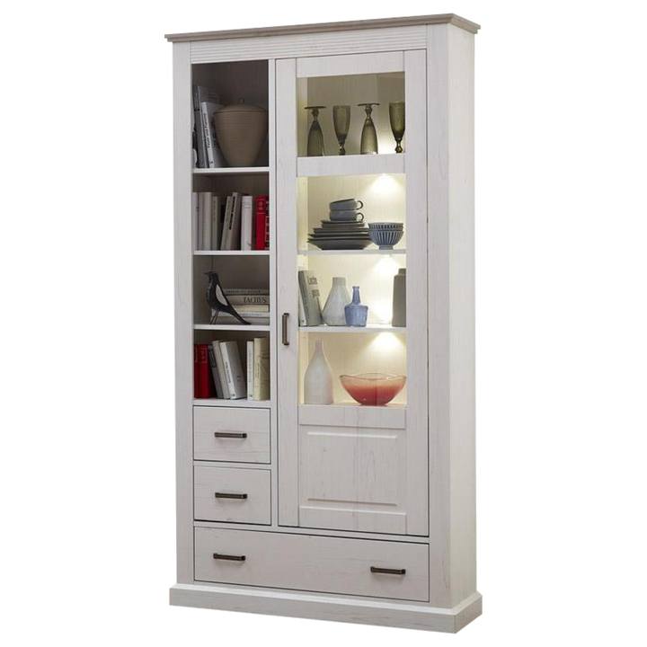 Vitrína LIMA 06 pinie/bílá 1