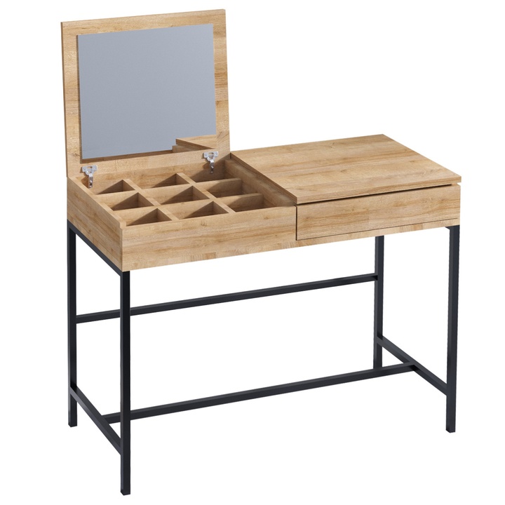 Sconto Toaletní stolek LINDA dub/černá