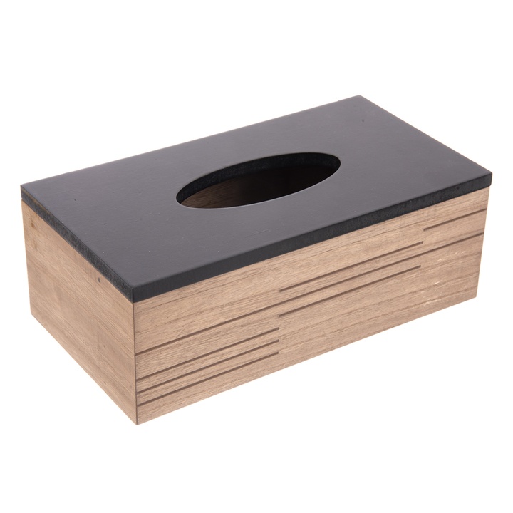 Box na papírové kapesníky LINE přírodní/černá 1