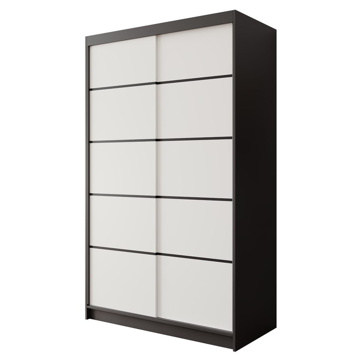 Sconto Šatní skříň LINNA černá/bílá