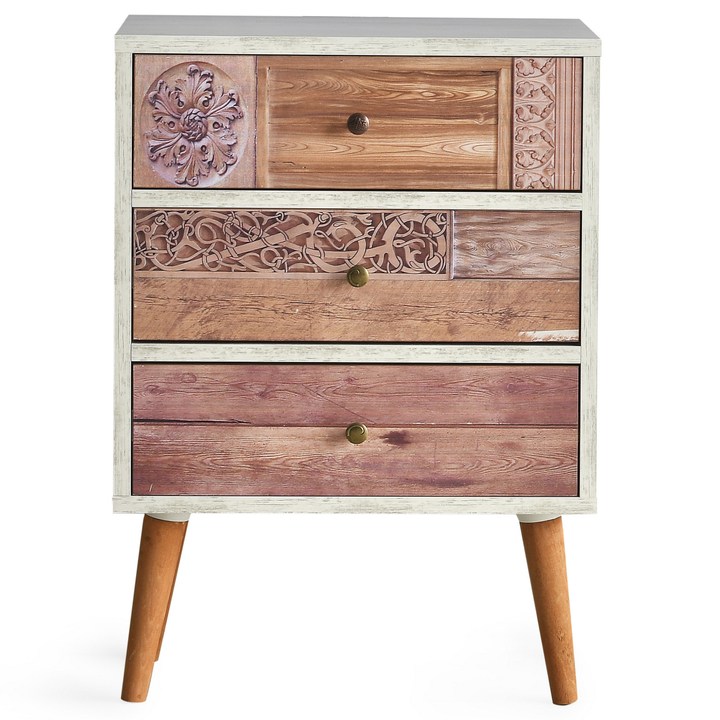 Sconto Komoda LIZA bílá/ořech