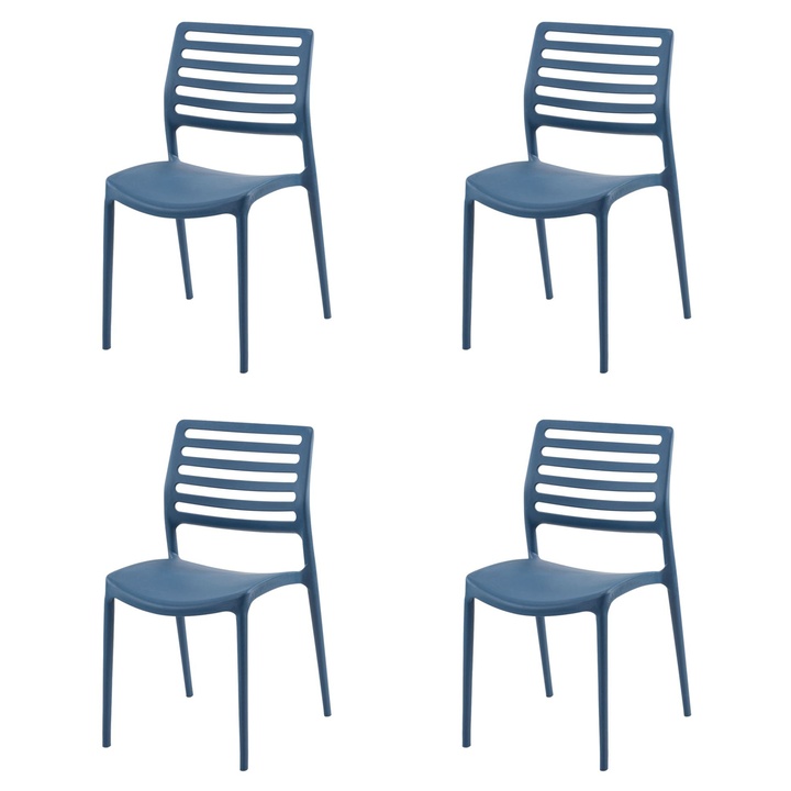 Sconto Jídelní židle LOUISE modrá, set 4 ks