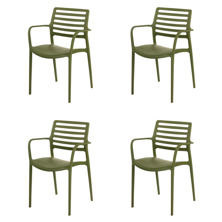 Sconto Jídelní židle LOUISE zelená, set 4 ks