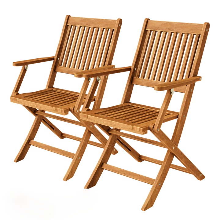 Zahradní židle LOVELY hnědá, set 2 ks 1