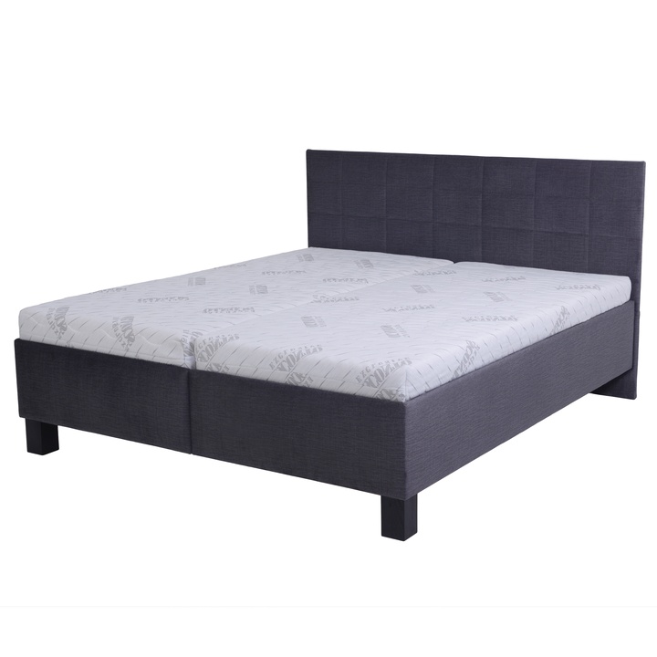 Sconto Postel s matrací LUCCA 2 tmavě šedá, 160x200 cm