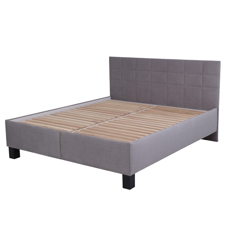 Sconto Postel s roštem LUCCA 2 šedá, 160x200 cm