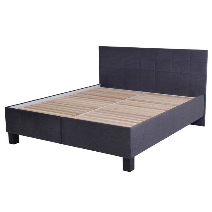 Sconto Postel s roštem LUCCA 2 tmavě šedá, 160x200 cm