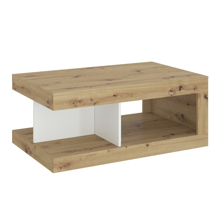 Sconto Konferenční stolek LUCI dub artisan/bílá/tmavě šedá