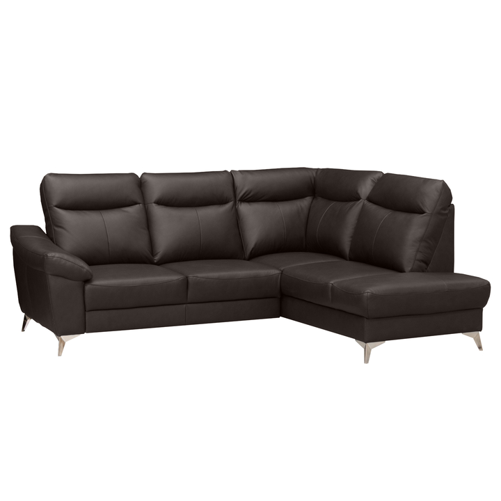 Sconto Sedací souprava LUNA pravá, tmavě hnědá