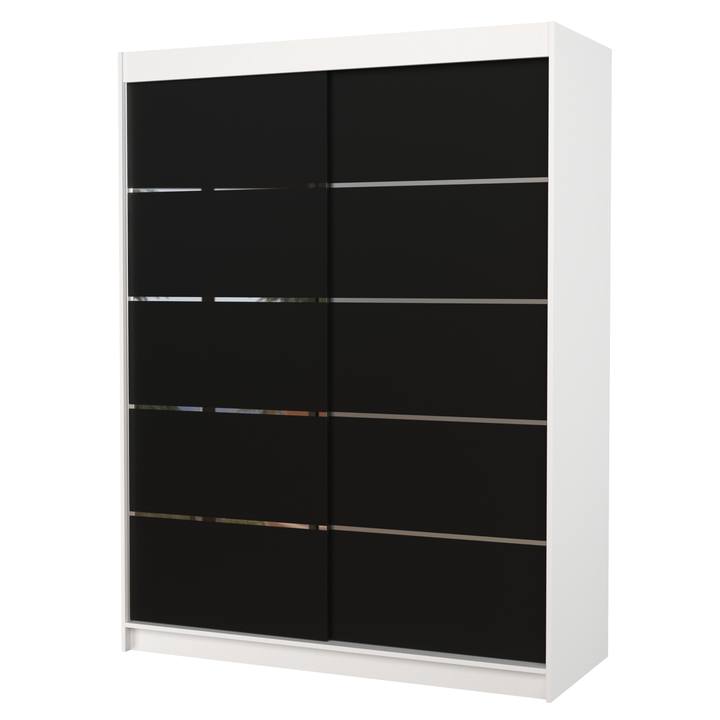 Sconto Šatní skříň LUSINE bílá/černá